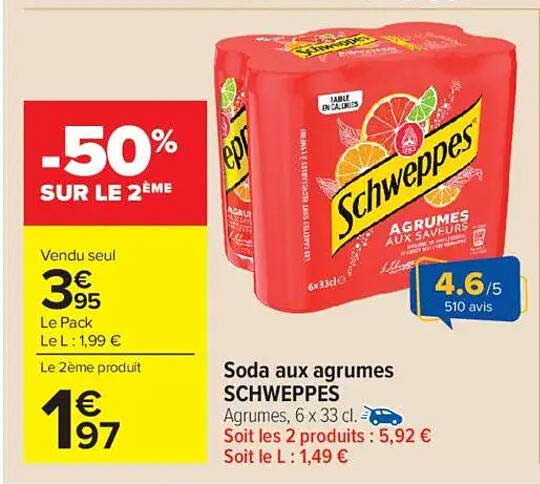 Soda aux agrumes SCHWEPPES