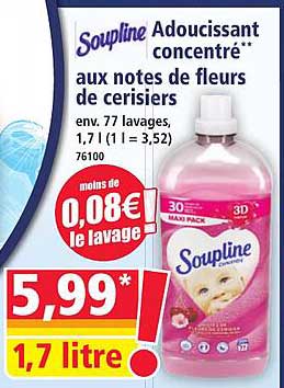 Soupline Adoucissant concentré aux notes de fleurs de cerisier