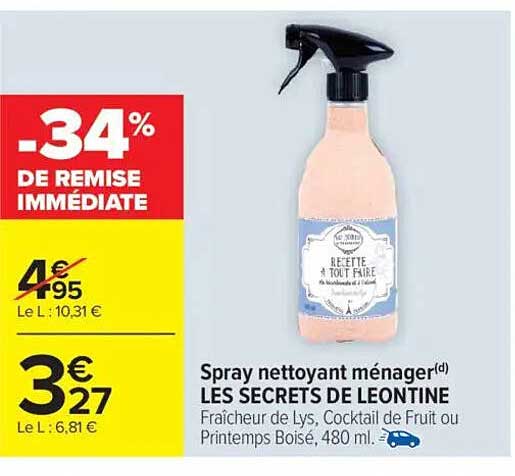 Spray nettoyant ménager(d) LES SECRETS DE LEONTINE