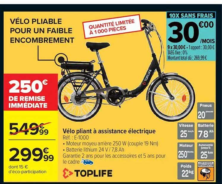 Vélo pliant à assistance électrique