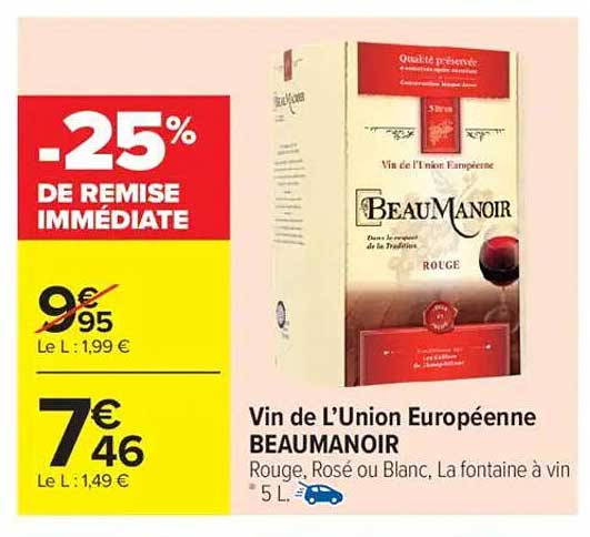 Vin de L'Union Européenne BEAUMANOIR