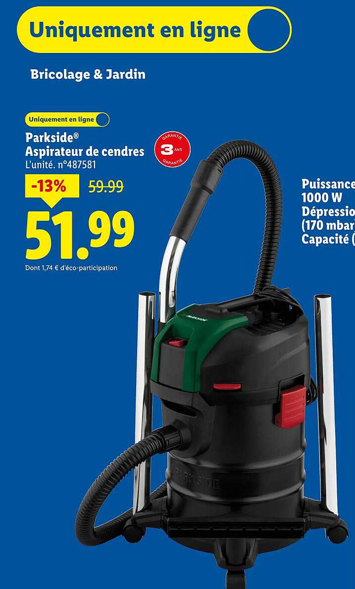 Parkside® Aspirateur de cendres