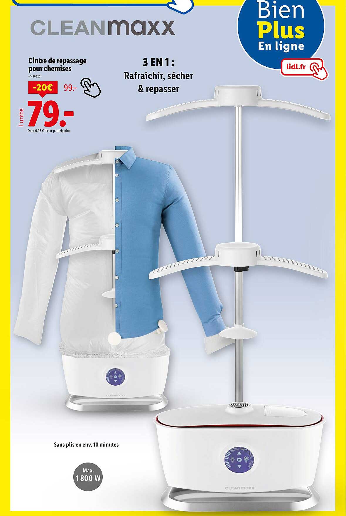 CLEANmaxx Cintre de repassage pour chemises