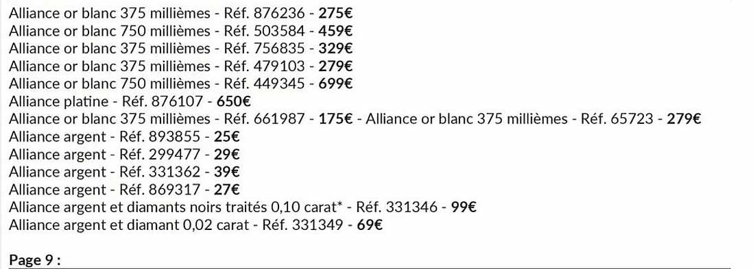Alliance or blanc 375 millièmes