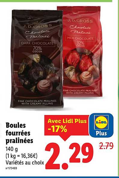 Boules fourrées pralinées