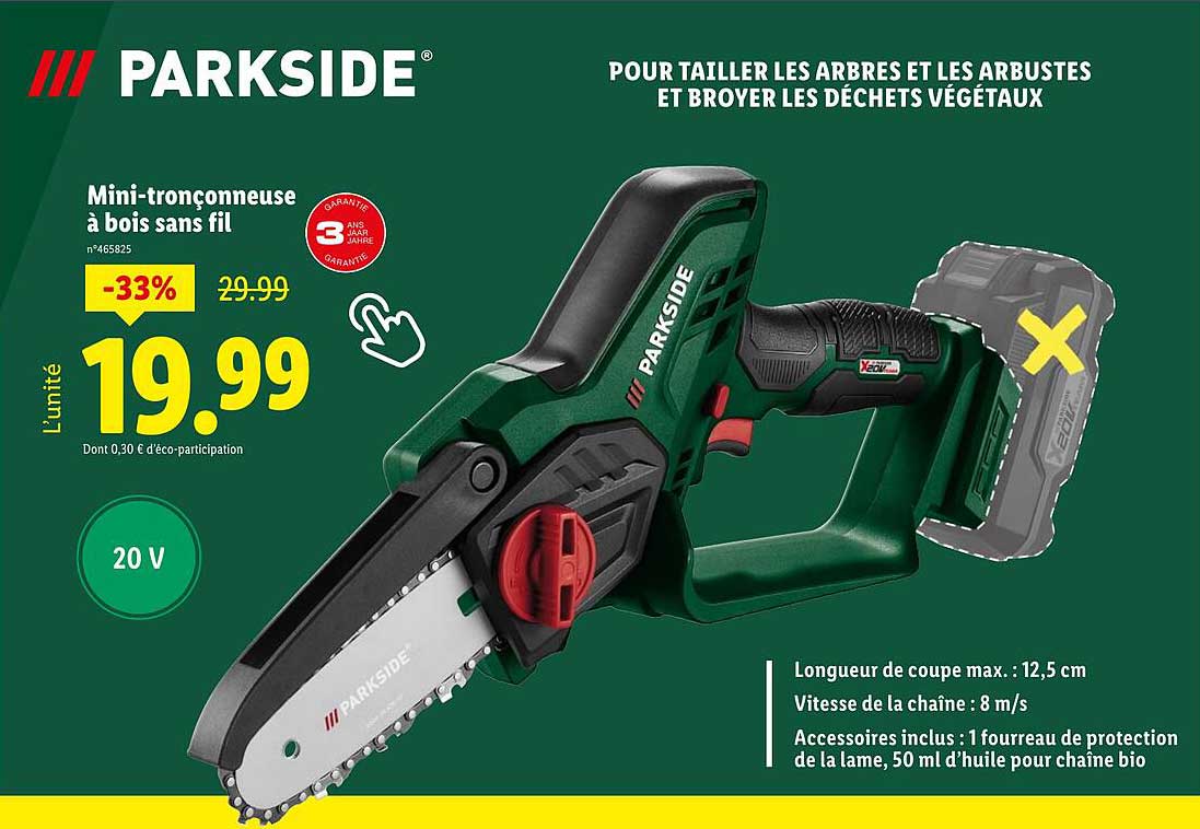 Mini-tronçonneuse à bois sans fil