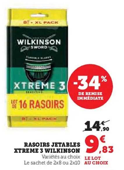 RASOIRS JETABLES XTREME 3 WILKINSON