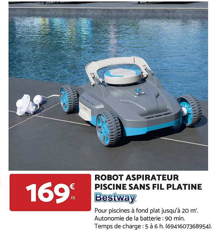 Promo Robot Aspirateur Piscine Sans Fil Quartz Bestway chez — free download