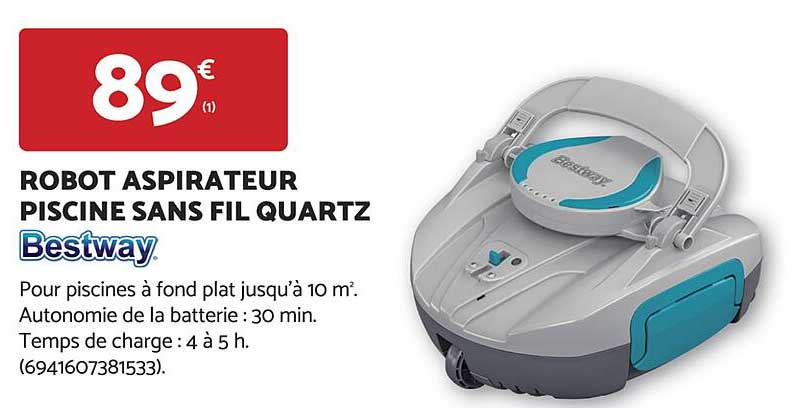 ROBOT ASPIRATEUR PISCINE SANS FIL QUARTZ Bestway
