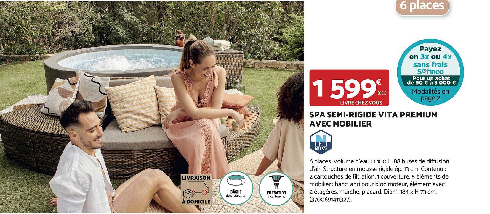 SPA SEMI-RIGIDE VITA PREMIUM AVEC MOBILIER
