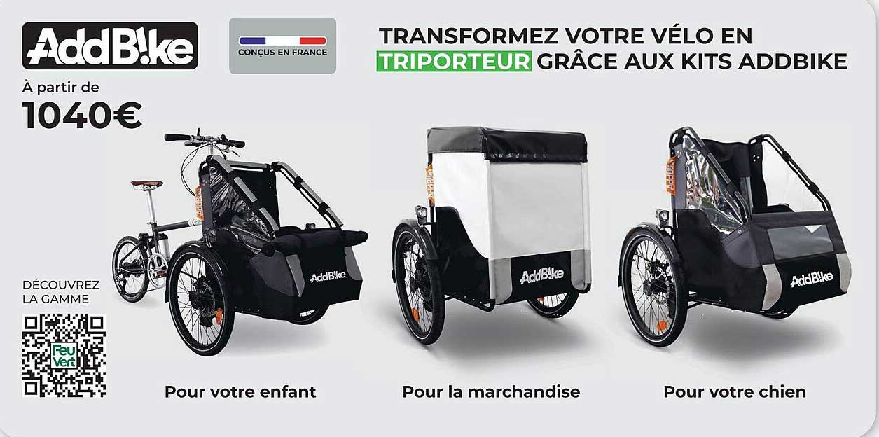 TRANSFORMEZ VOTRE VÉLO EN TRIPORTEUR GRÂCE AUX KITS ADDBIKE