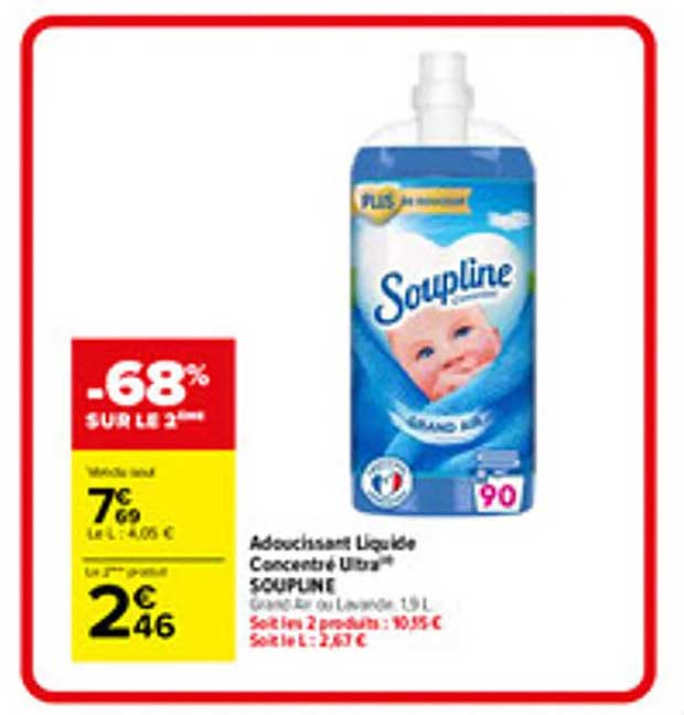 Adoucissant Liquide Concentré Ultra SOUPLINE