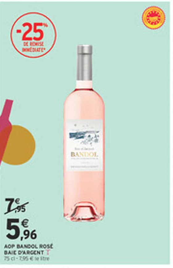 AOP BANDOL ROSÉ BAIE D'ARGENT