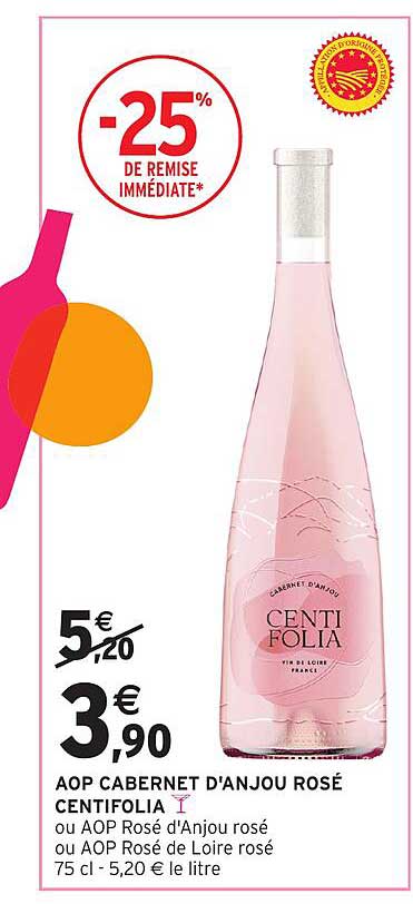 AOP CABERNET D'ANJOU ROSÉ CENTIFOLIA