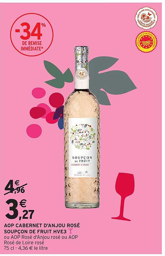 AOP CABERNET D'ANJOU ROSÉ SOUPÇON DE FRUIT HVE3