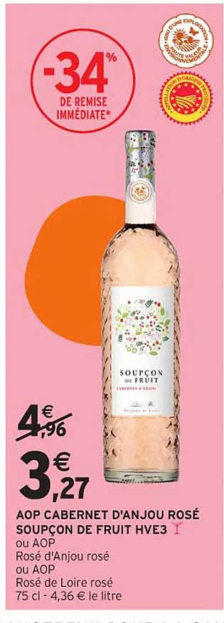 AOP CABERNET D'ANJOU ROSÉ SOUPÇON DE FRUIT HVE3