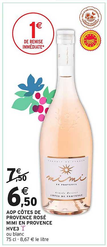 AOP CÔTES DE PROVENCE ROSÉ MIMI EN PROVENCE HVE3