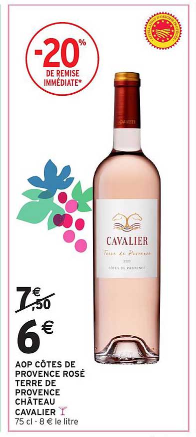 AOP Côtes de Provence Rosé Terre de Provence Château Cavalier