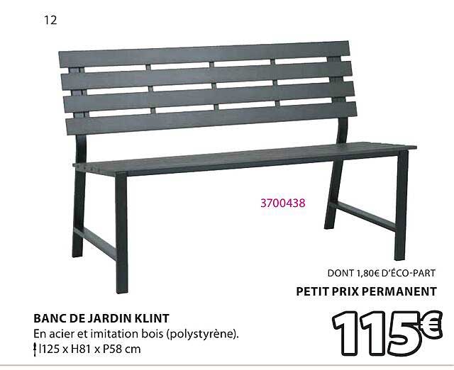 BANC DE JARDIN KLINT