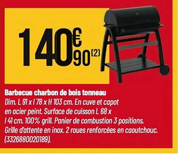 Barbecue charbon de bois tonneau