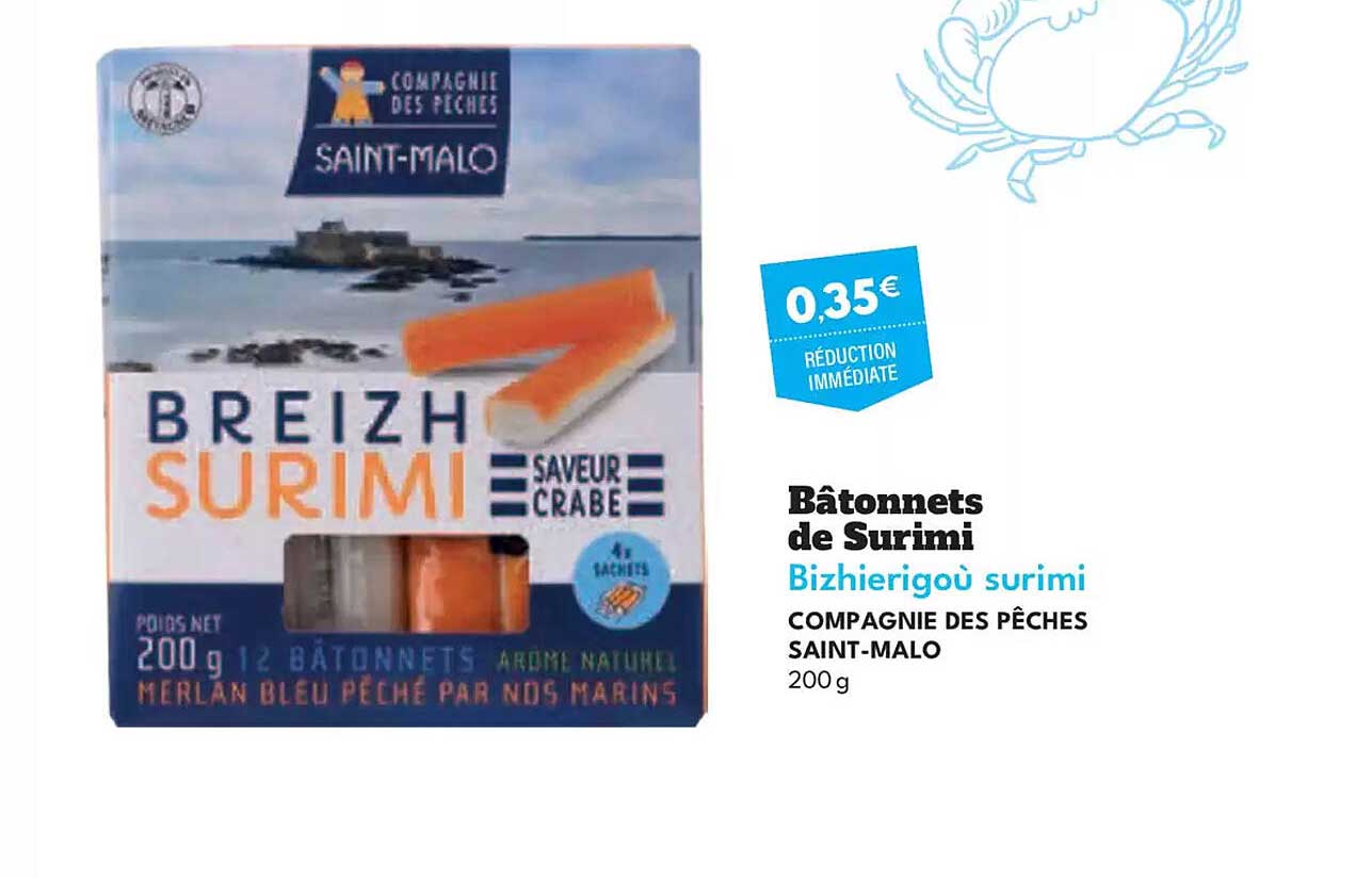Bâtonnets de Surimi Bizhierigou surimi