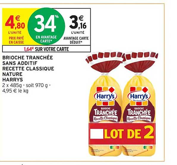 Brioche Tranchée sans Additif Recette Classique Nature - Harry's