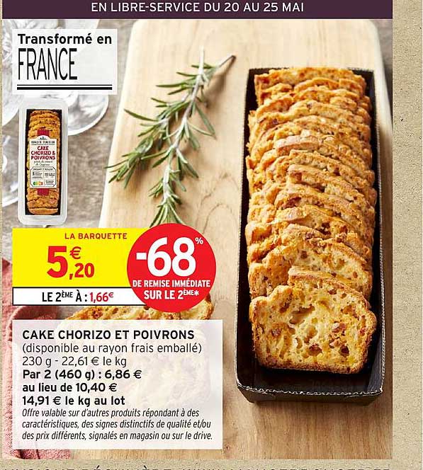 CAKE CHORIZO ET POIVRONS