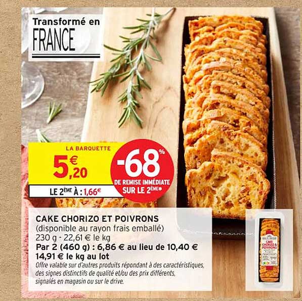 CAKE CHORIZO ET POIVRONS