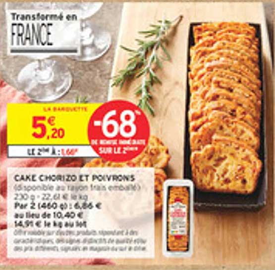 CAKE CHORIZO ET POIVRONS