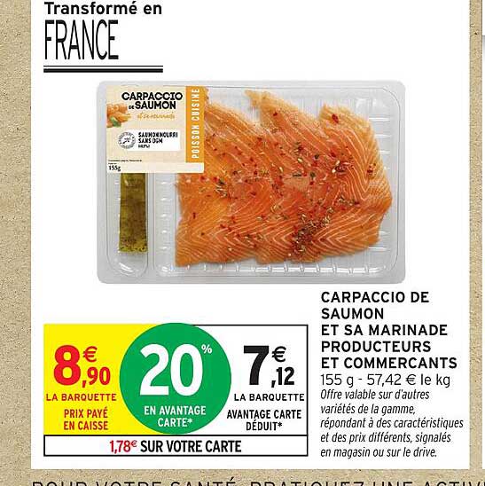CARPACCIO DE SAUMON ET SA MARINADE PRODUCTEURS ET COMMERCANTS