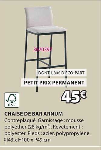CHAISE DE BAR ARNUM