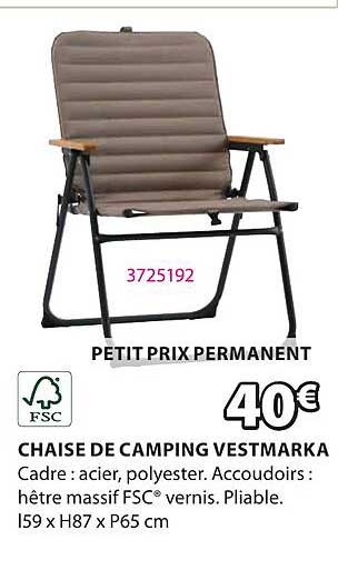 CHAISE DE CAMPING VESTMARKA