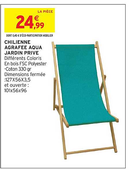 CHILIENNE AGRAFEE AQUA JARDIN PRIVE