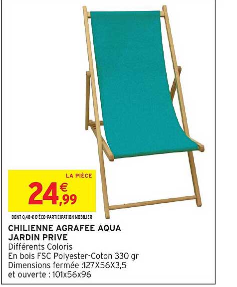 CHILIENNE AGRAFEE AQUA JARDIN PRIVE