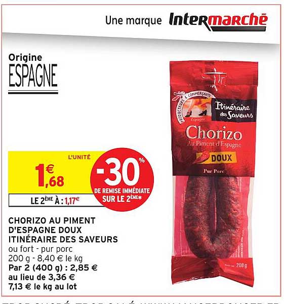 CHORIZO AU PIMENT D'ESPAGNE DOUX