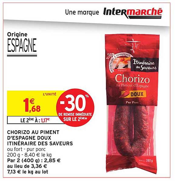 CHORIZO AU PIMENT D'ESPAGNE DOUX