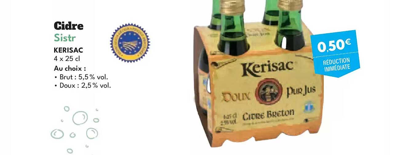 Cidre Sistr Kerisac 4 x 25 cl