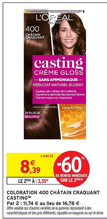 COLORATION 400 CHÂTAIN CRAQUANT CASTING
