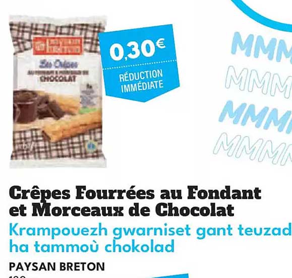 Crêpes Fourrées au Fondant et Morceaux de Chocolat