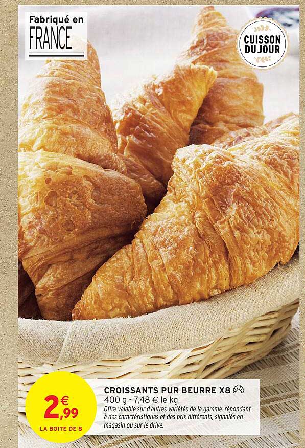 CROISSANTS PUR BEURRE X8