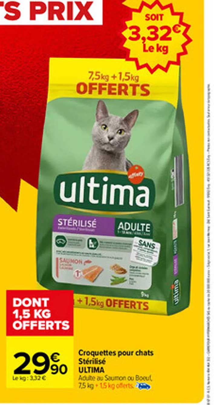 Croquettes pour chats Stérilisé ULTIMA