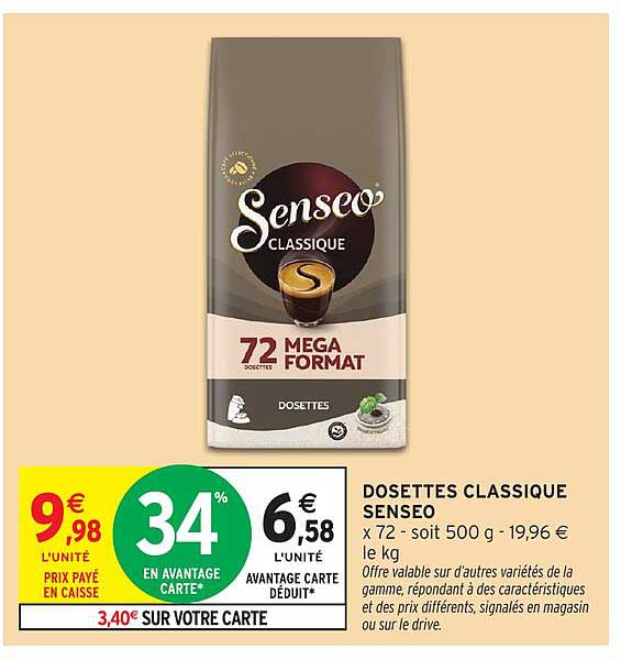DOSSETTES CLASSIQUE SENSEO
