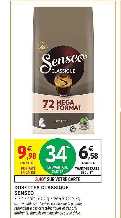 DOSSETTES CLASSIQUE SENSEO MEGA FORMAT