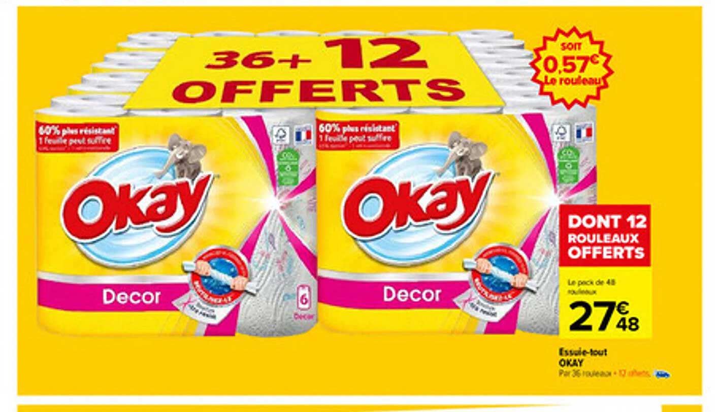 Essuie-tout OKAY - Pack de 48 rouleaux