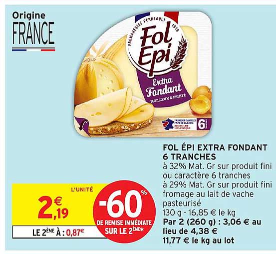 FOL ÉPI EXTRA FONDANT 6 TRANCHES