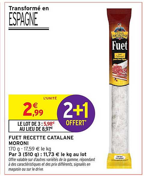 FUET RECETTE CATALANE MORONI