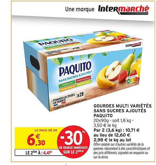 GOURDES MULTI VARIÉTÉS SANS SUCRES AJOUTÉS PAQUITO