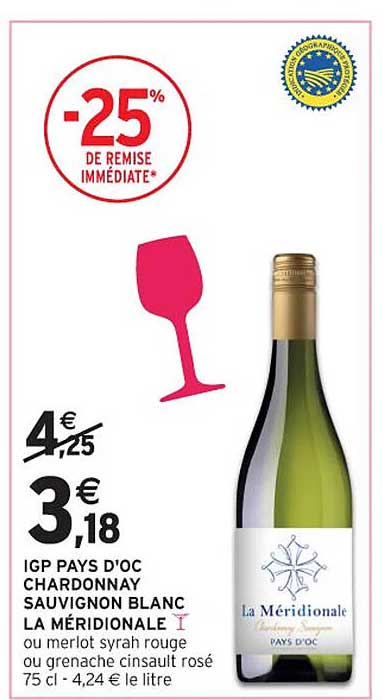 IGP PAYS D'OC CHARDONNAY SAUVIGNON BLANC LA MÉRIDIONALE
