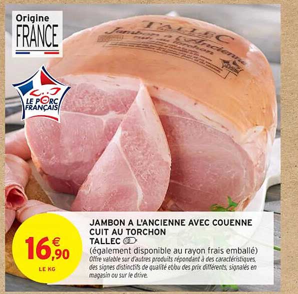 JAMBON À L'ANCIENNE AVEC COUENNE CUIT AU TORCHON