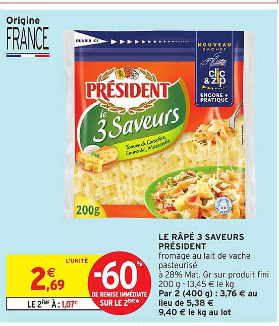 LE RÂPÉ 3 SAVEURS PRÉSIDENT